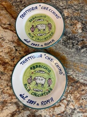 Vietri Italy Trattoria Checchino Decorative Ceramic Plates (2)